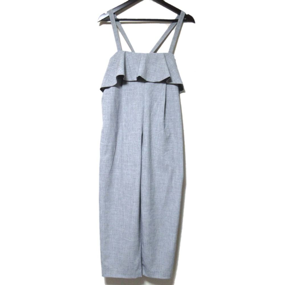 24 AW St.cecilia セントセシリア サロペット オールインワン ワイドパンツ Fサイズ グレー レディース 古着