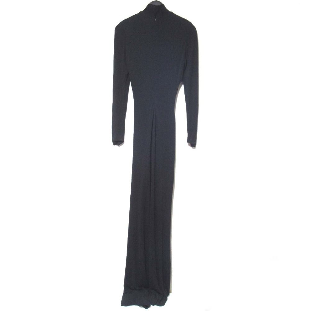 美品 ELIE SAAB エリーサーブ 長袖 ドレープ ロングドレス ワンピース  