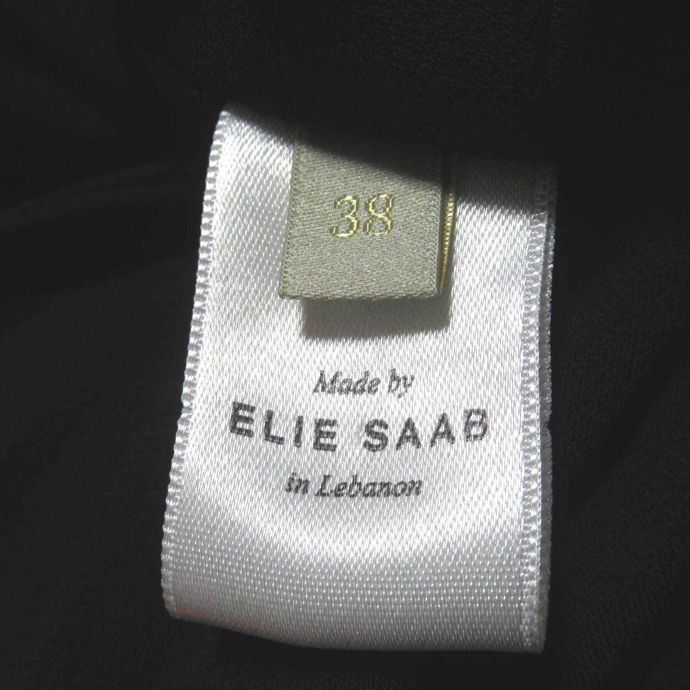 美品 ELIE SAAB エリーサーブ 長袖 ドレープ ロングドレス ワンピース  