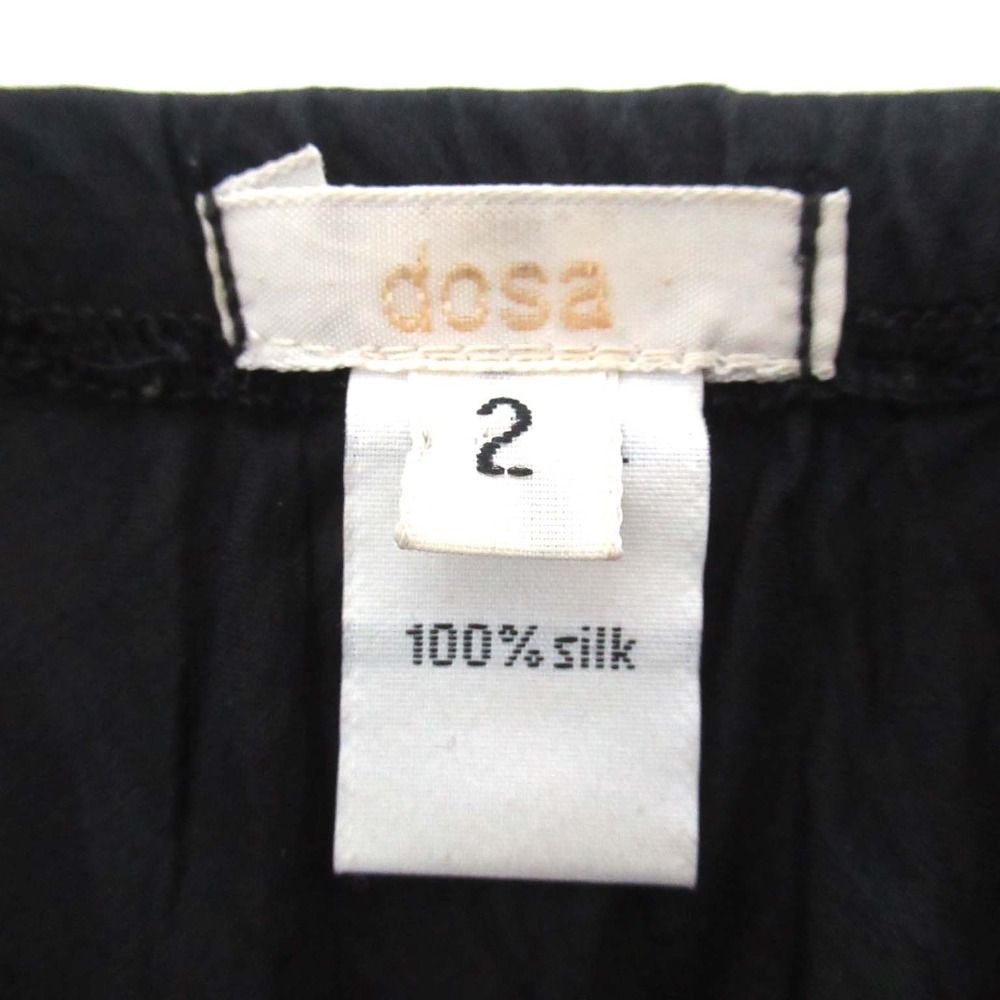 美品 dosa ドーサ シルク100% ミモレ丈 イージーウエスト フリルヘム