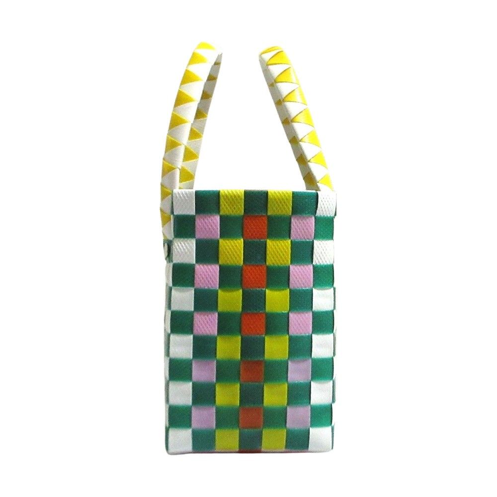 MARNI マルニ マイクロバスケットバッグ ハンドバッグ グリーン イエロー ホワイト レディース 古着