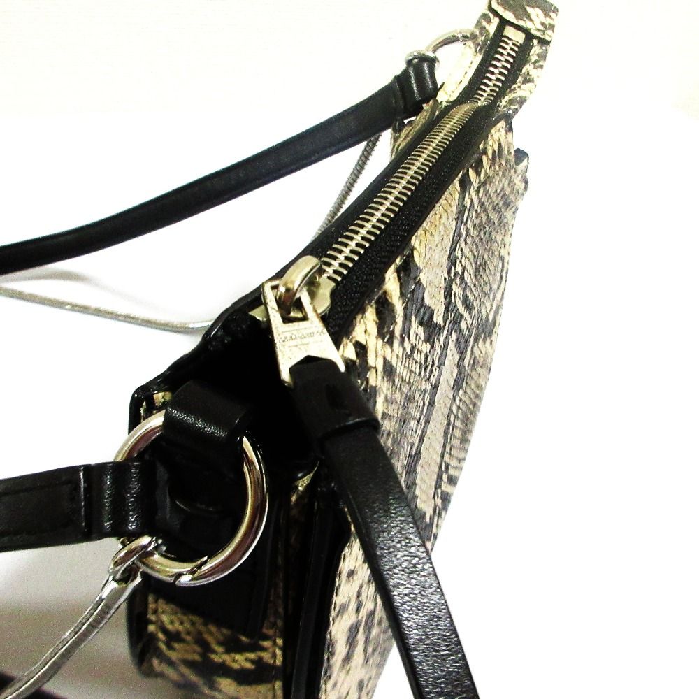 美品 ALLSAINTS オールセインツ SLIVER MINI RND XBODY パイソン型押し