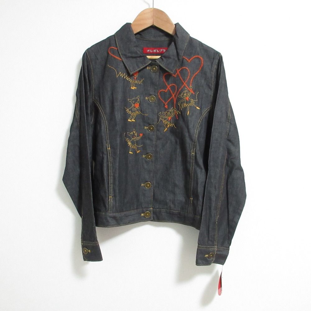 オレボレブラ　アルベロベロ 刺繍デザインデニムジャケット 未使用 OLLEBOREBLA オレボレブラ アルベロベロ ぶたさん刺繍 シャツ