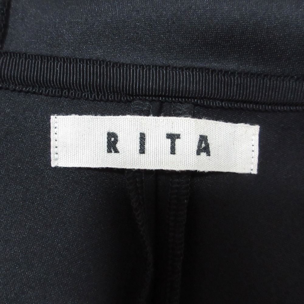 美品 RITA JEANS TOKYO リタジーンズトウキョウ NOBLE別注 BONDING HALF ZIP HOODIE パーカー ブラック レディース 古着 中古 USED RITA JEANS TOKYO - 美品 RITA JEANS TOKYO リタジーンズトウキョウ