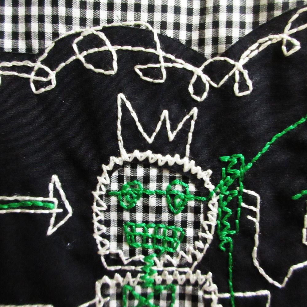 【極美品】アルベロベロ　OLLEBOREBLA カットソー　刺繍　豚さん　黒 未使用 OLLEBOREBLA オレボレブラ アルベロベロ ぶたさん刺繍 チェック