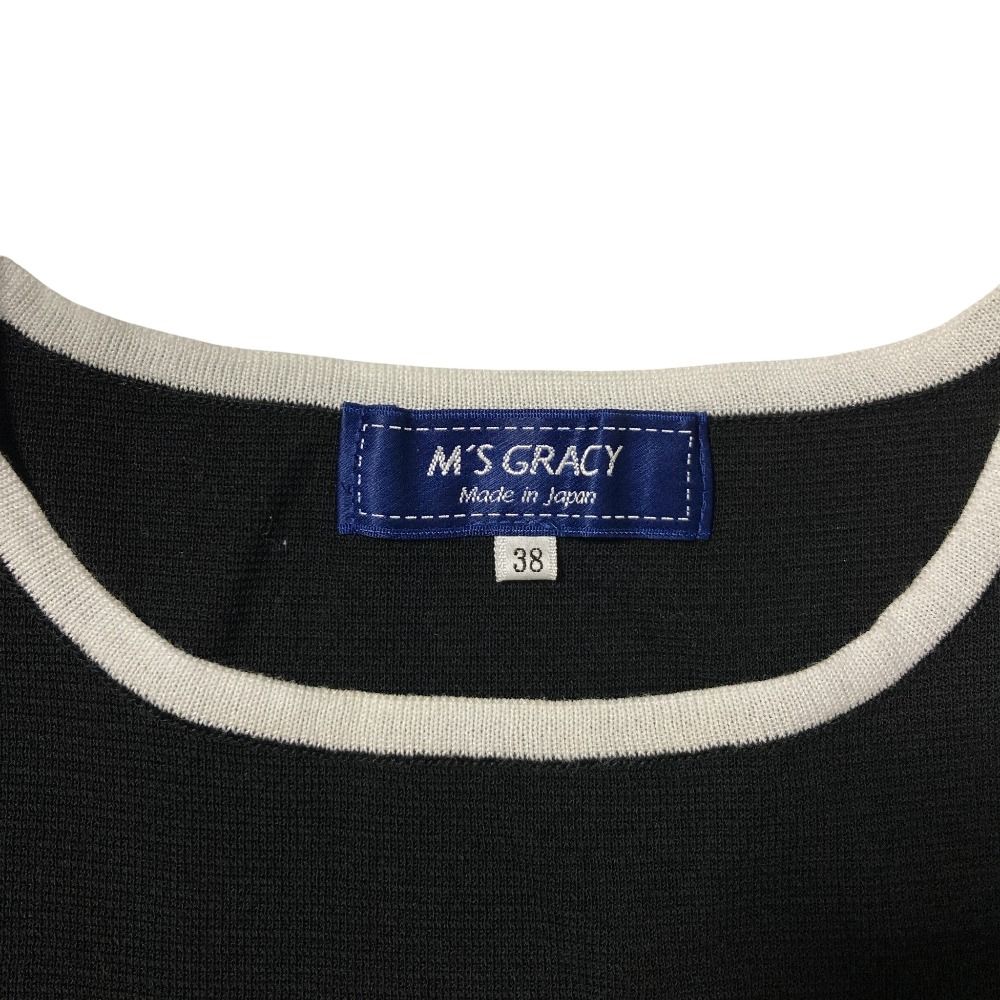 美品 M'SGRACY エムズグレイシー パフスリーブ バイカラーニット