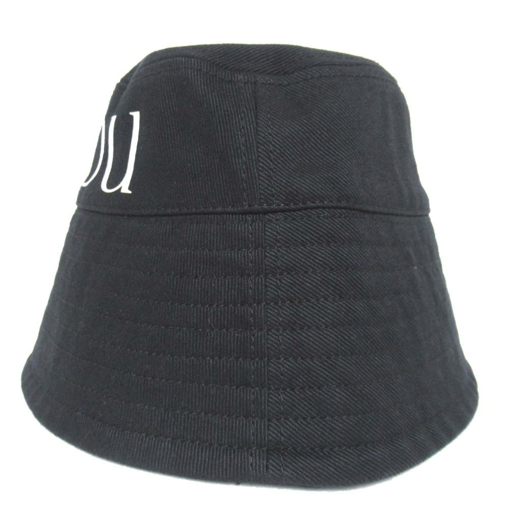 PATOU パトゥ ロゴプリント バケットハット 帽子 XS Sサイズ ブラック レディース 古着