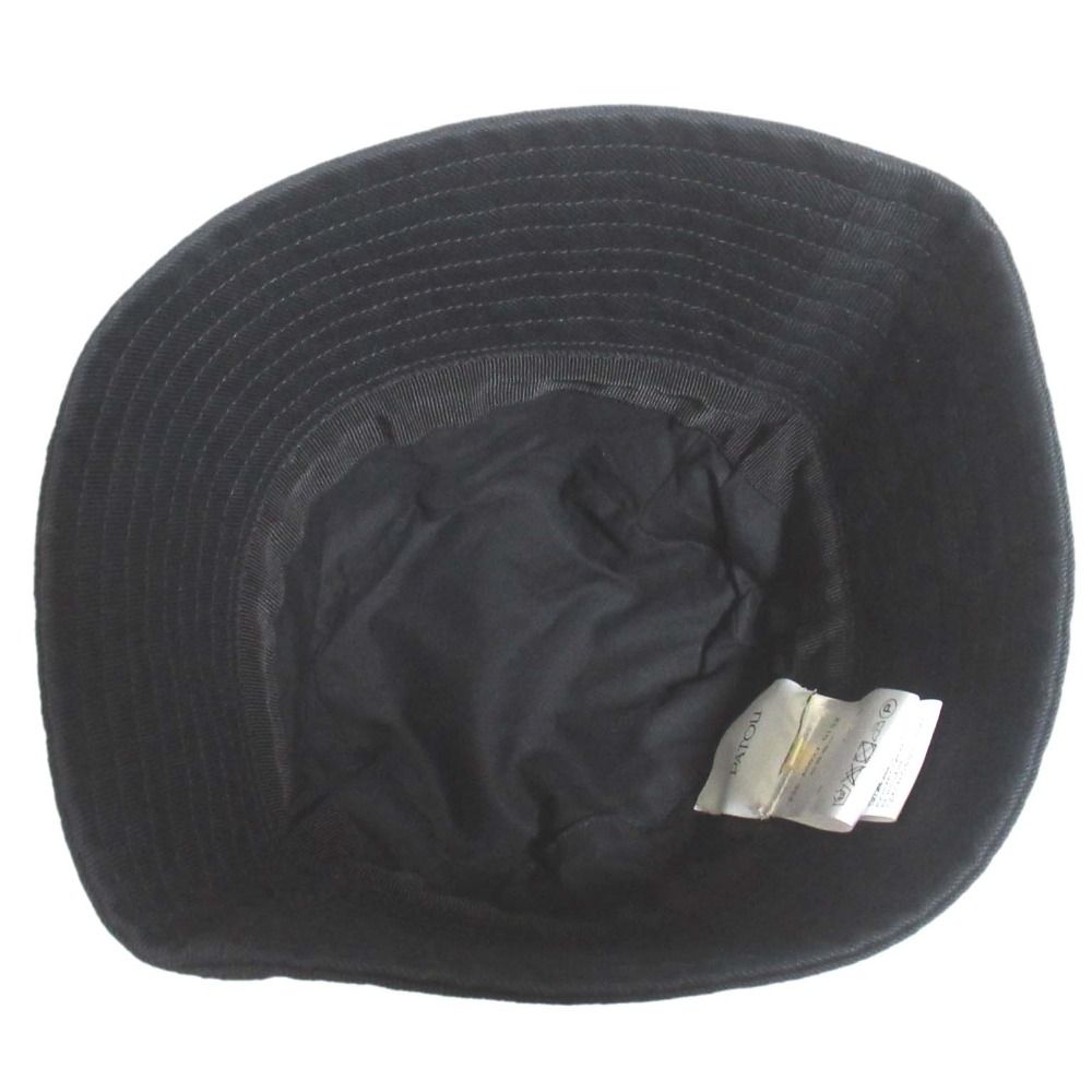  PATOU パトゥ ロゴプリント バケットハット 帽子 XS Sサイズ ブラック レディース 古着 その他 ハット
