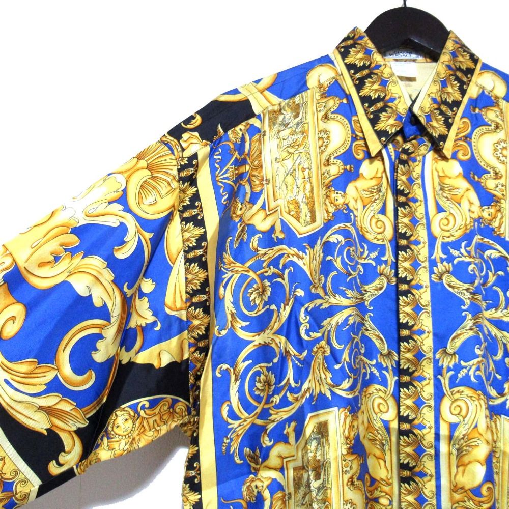 美品 GIANNI VERSACE ジャンニヴェルサーチ バロック柄 長袖 シルク