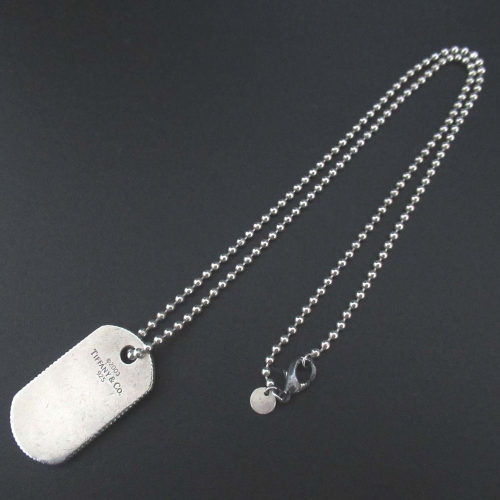 美品 Tiffany&Co ティファニー ドックタグ ボールチェーン ロング