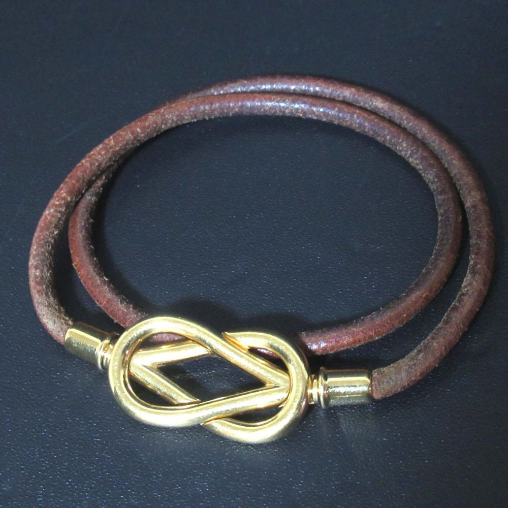 美品 HERMES エルメス ジャンボチョーカー 2連 ブレスレット ブラウン