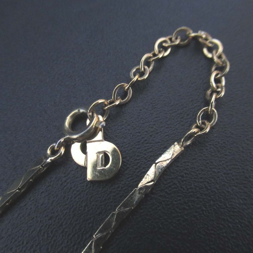 美品✨Christian Dior カラーストーン ネックレス スネークチェーン 美品 Christian Dior クリスチャンディオール フェイクパール×ライン