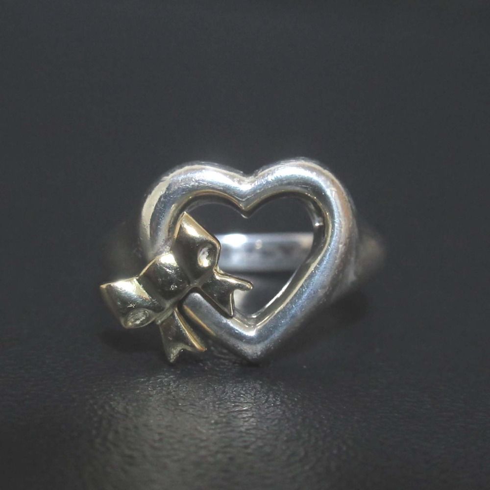 美品 Tiffany&Co ティファニー ハート リボン リング 指輪 925×750 12