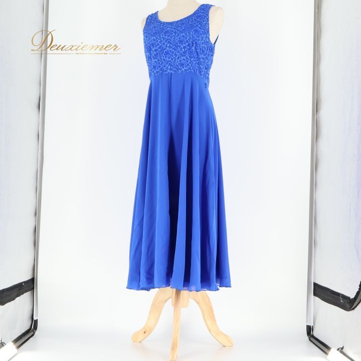 社交ダンス 衣装 チャコット Chacott ワンピース ドレス 青 レース