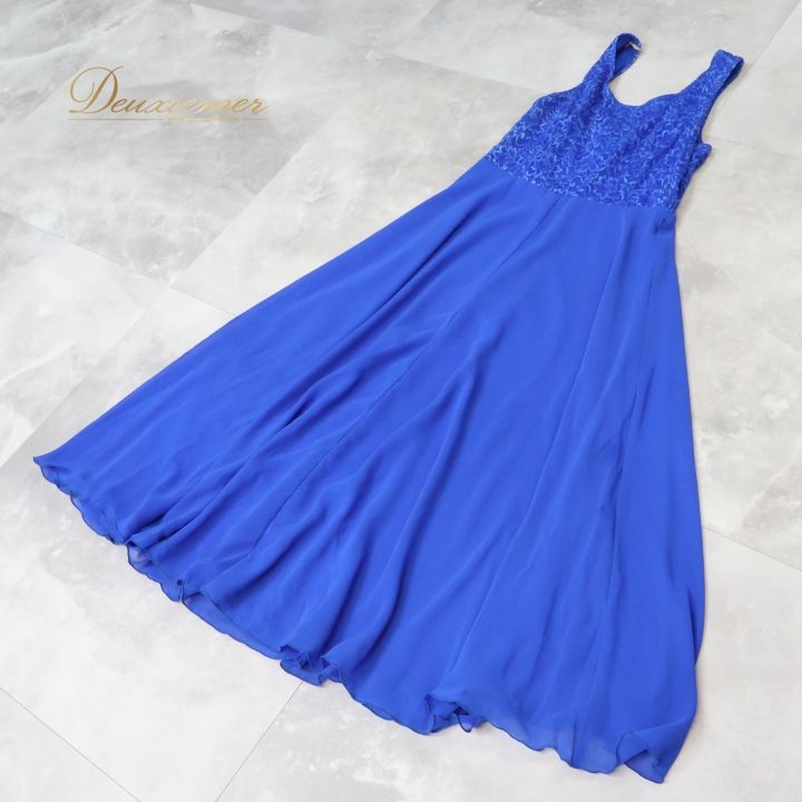 社交ダンス 衣装 チャコット Chacott ワンピース ドレス 青 レース