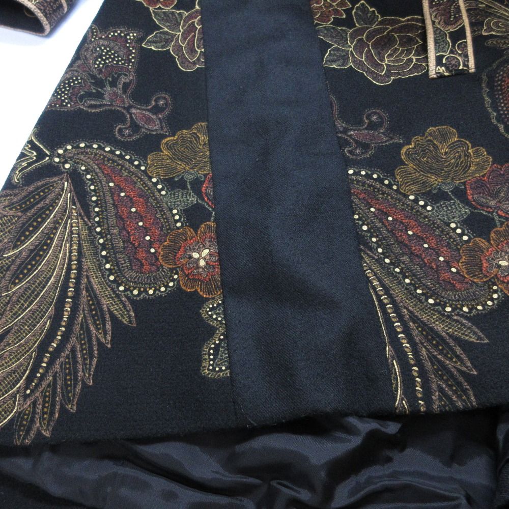 良品 LEONARD レオナール バロックペイズリー柄 カシミヤブレンド