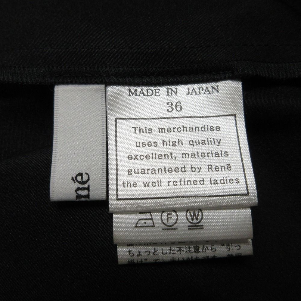  Rene ルネ モデル フ スリーブ シャツ ブラウス 6431020 サイズ36 ブラック レディース 古着 五分袖 七分袖 シャツ ブラウス