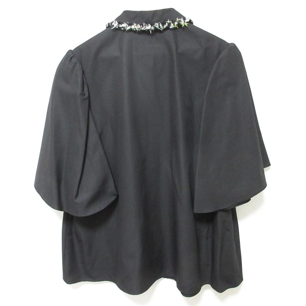 Rene ルネ モデル フ スリーブ シャツ ブラウス 6431020 サイズ36 ブラック レディース 古着