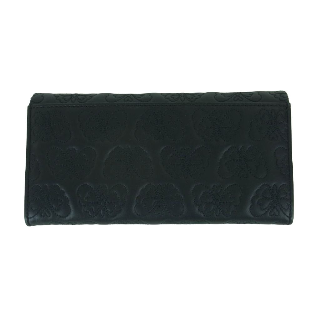 ANNA SUI アナスイ 317100 10 チェイス バタフライ ステッチ ロング ウォレット 長財布 ブラック系 上