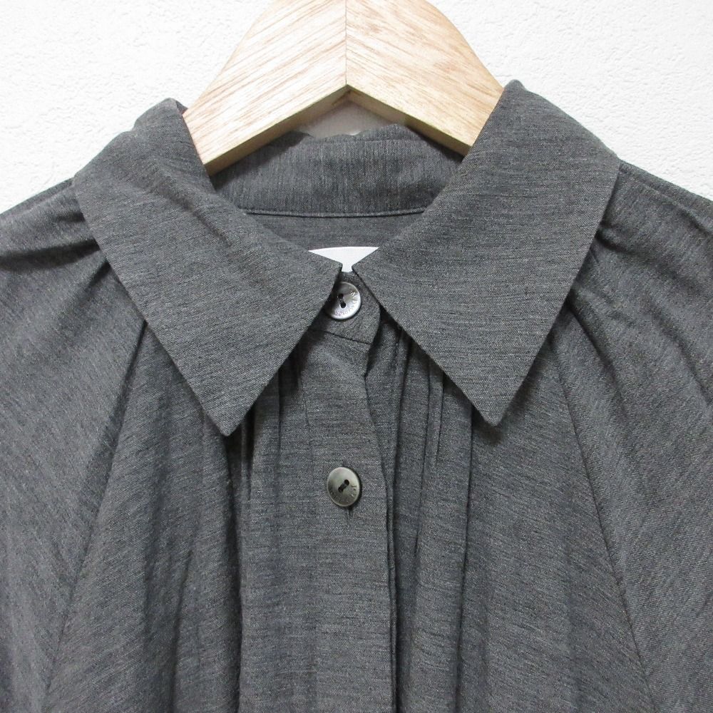  J M ジェイアンドエムデヴィッドソン ベルテッドシャツワンピース サイズ4 グレー レディース 古着 長袖 七分袖 その他