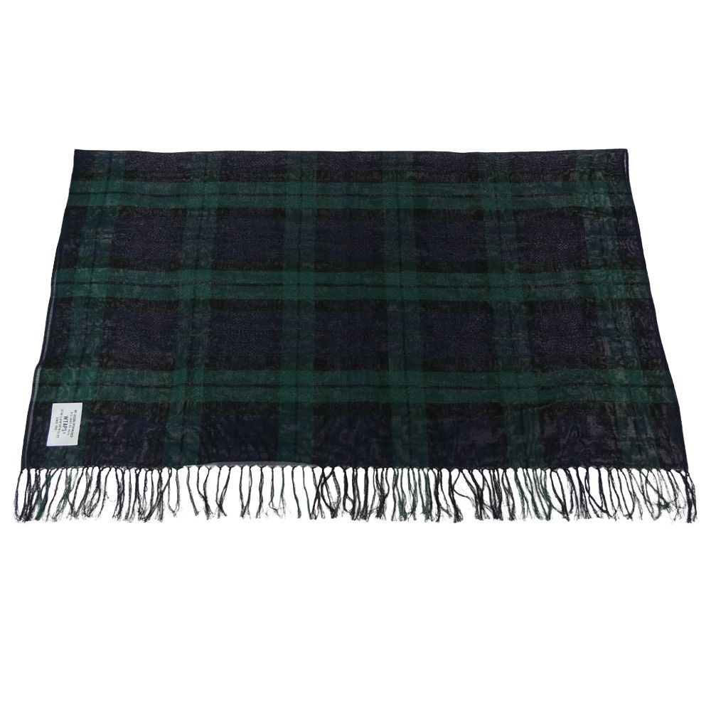 WTAPS ダブルタップス 222 BXDT-AC 01 WRAP 02 SCARF COTTON チェック ストール グリーン系