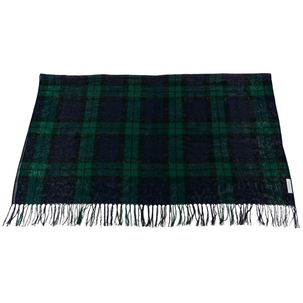 WTAPS ダブルタップス 222 BXDT-AC 01 WRAP 02 SCARF COTTON チェック ストール グリーン系