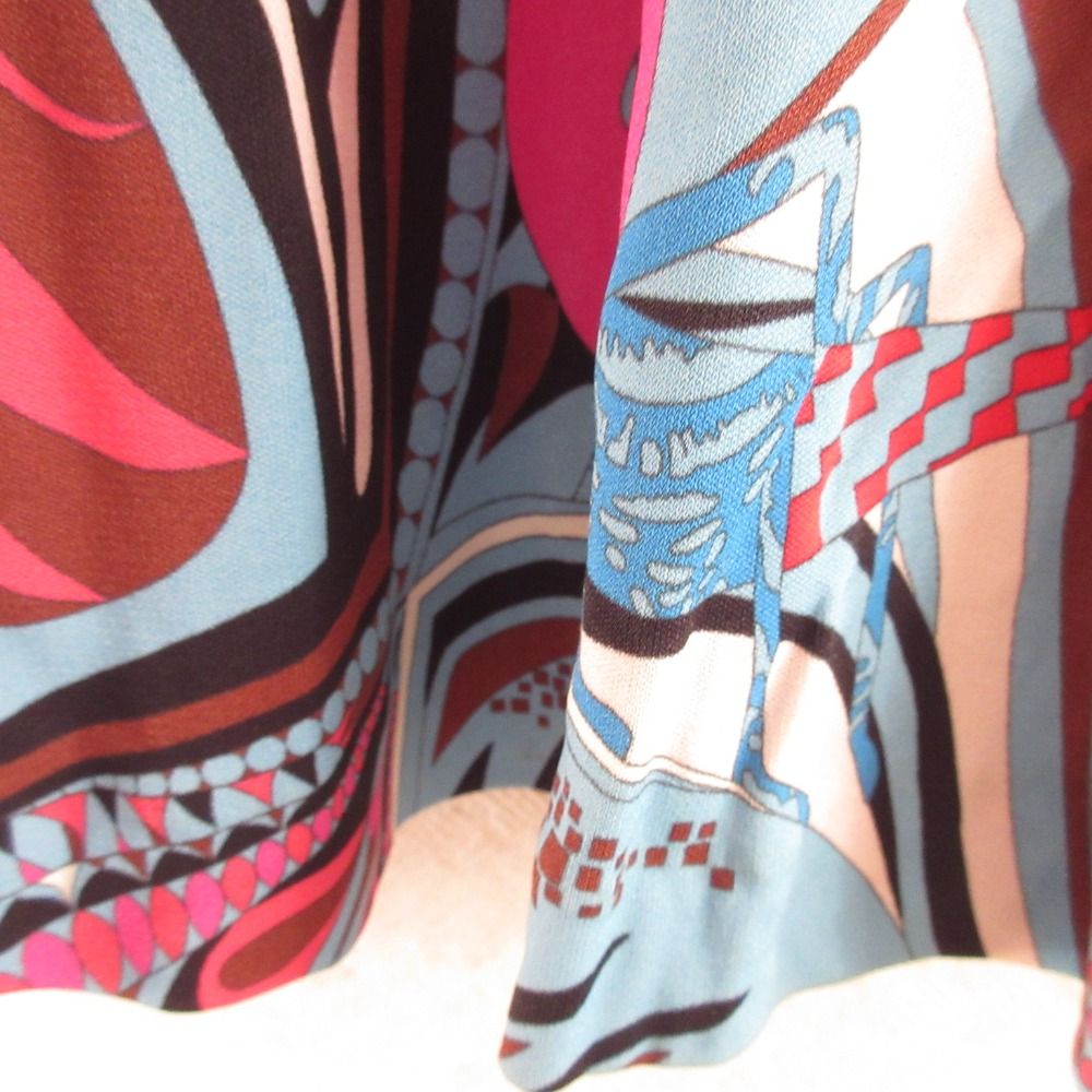 良品 EMILIO PUCCI エミリオプッチ 長袖 プッチ柄ストレッチワンピース