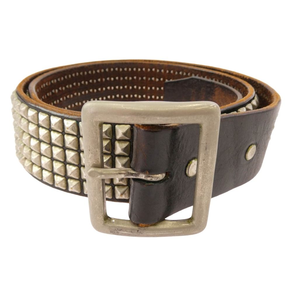 HTC ピラミッド5連シルバースタッズ レザーベルト32inch HTC ピラミッド5連シルバースタッズ レザーベルト32inch HTC