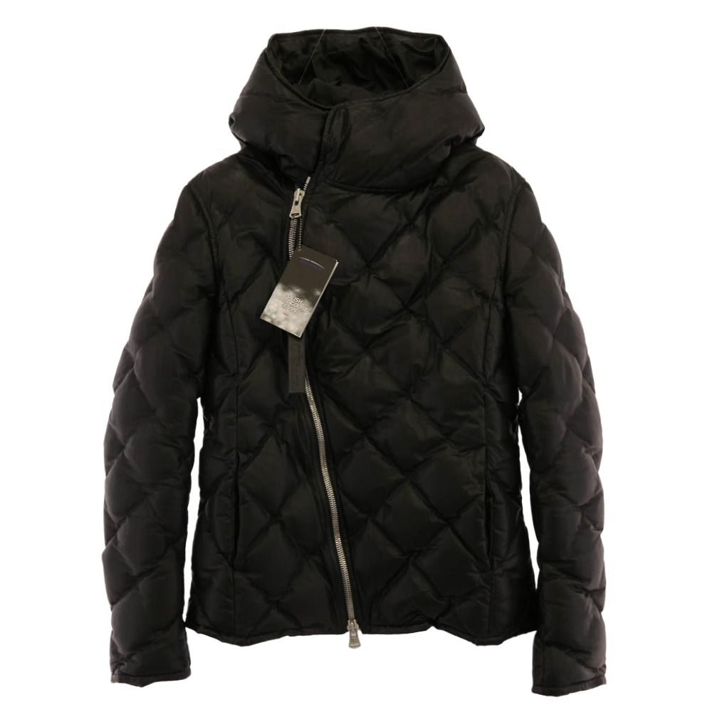 イサムカタヤマバックラッシュ 1363-02 BRITANIA カンガルー レザー ダウン ジャケット ブラック系 M