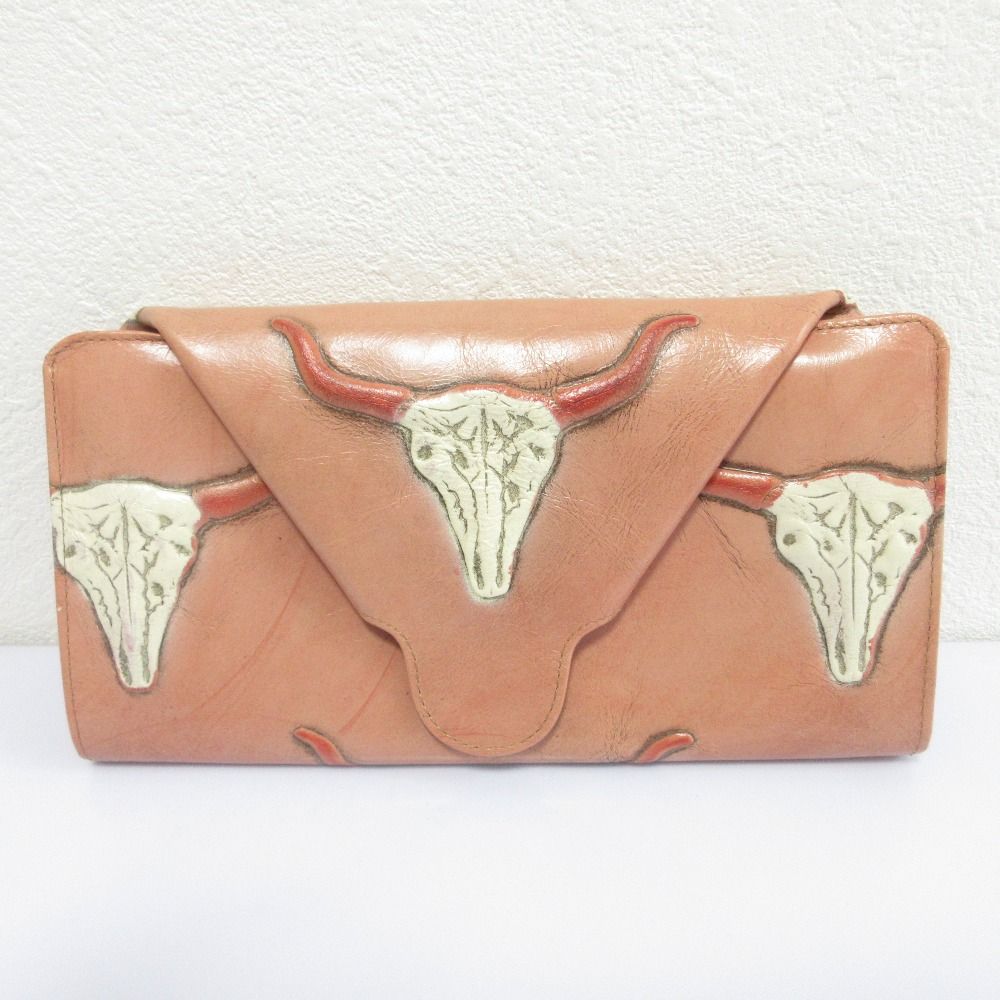 良品 HIROKO HAYASHI ヒロコハヤシ レザー バッファローモチーフ 三