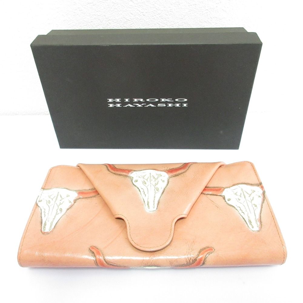 良品 HIROKO HAYASHI ヒロコハヤシ レザー バッファローモチーフ 三
