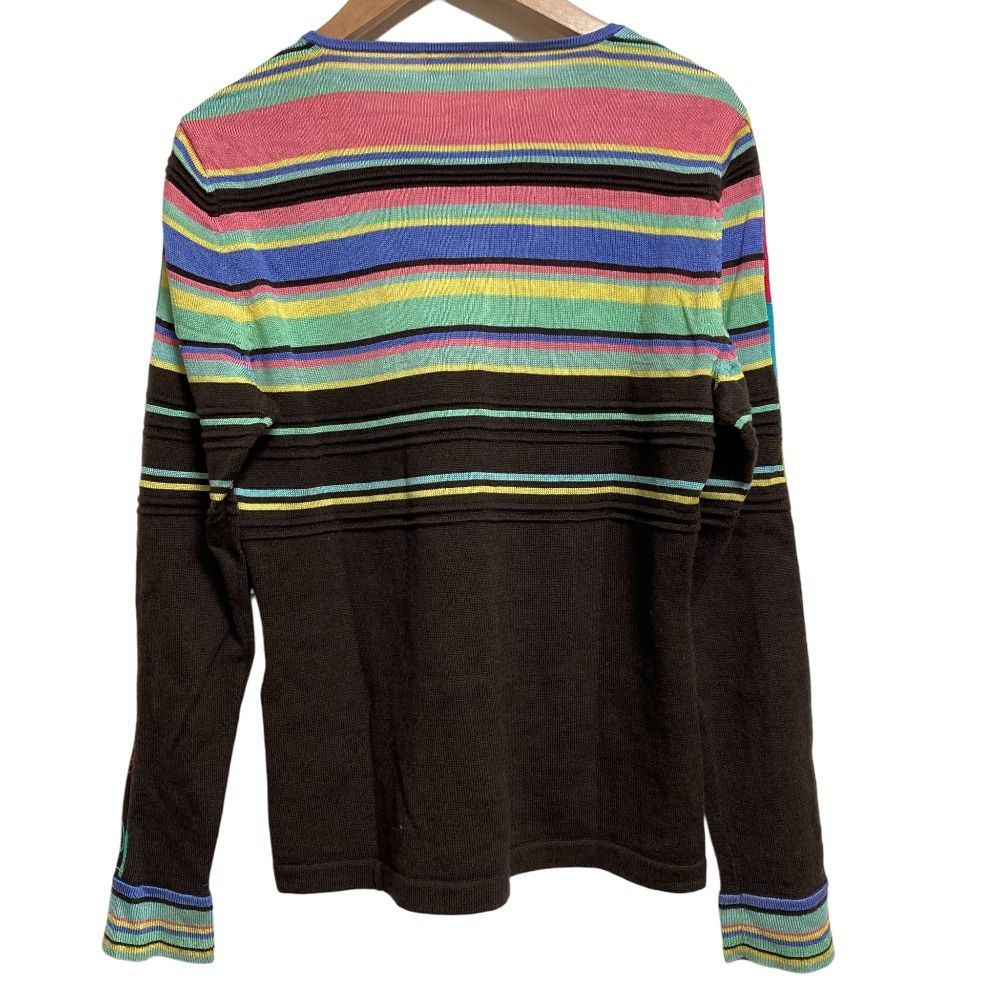 美品 LEONARD SPORT レオナールスポーツ ウールシルク ボーダー ニット