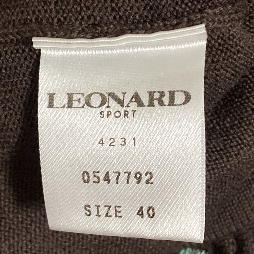 美品 LEONARD SPORT レオナールスポーツ ウールシルク ボーダー ニット