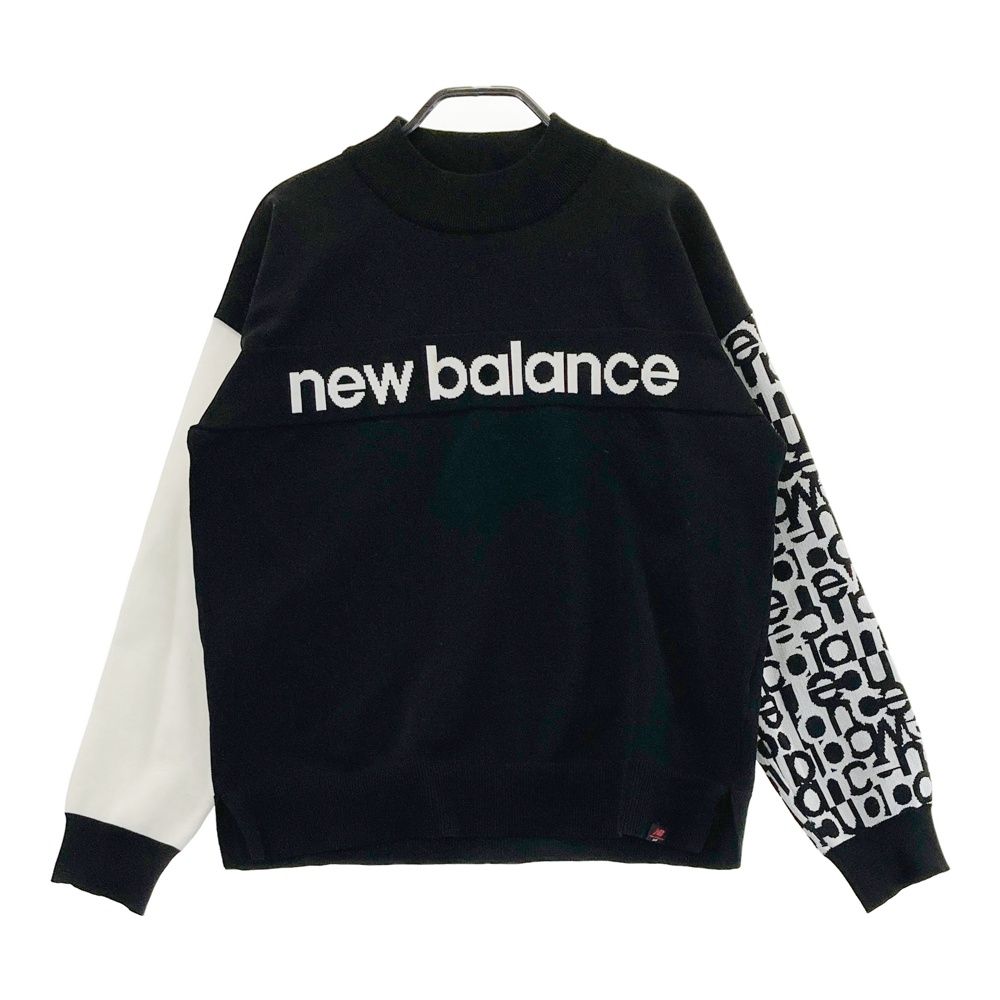 お買い得，2026 サイズ：2 NEW BALANCE GOLF ニューバランス  モックネック ニット セーター ロゴ総柄 ブラック系 [240101568297] ゴルフウェア レディース ストスト セーター・トレーナー