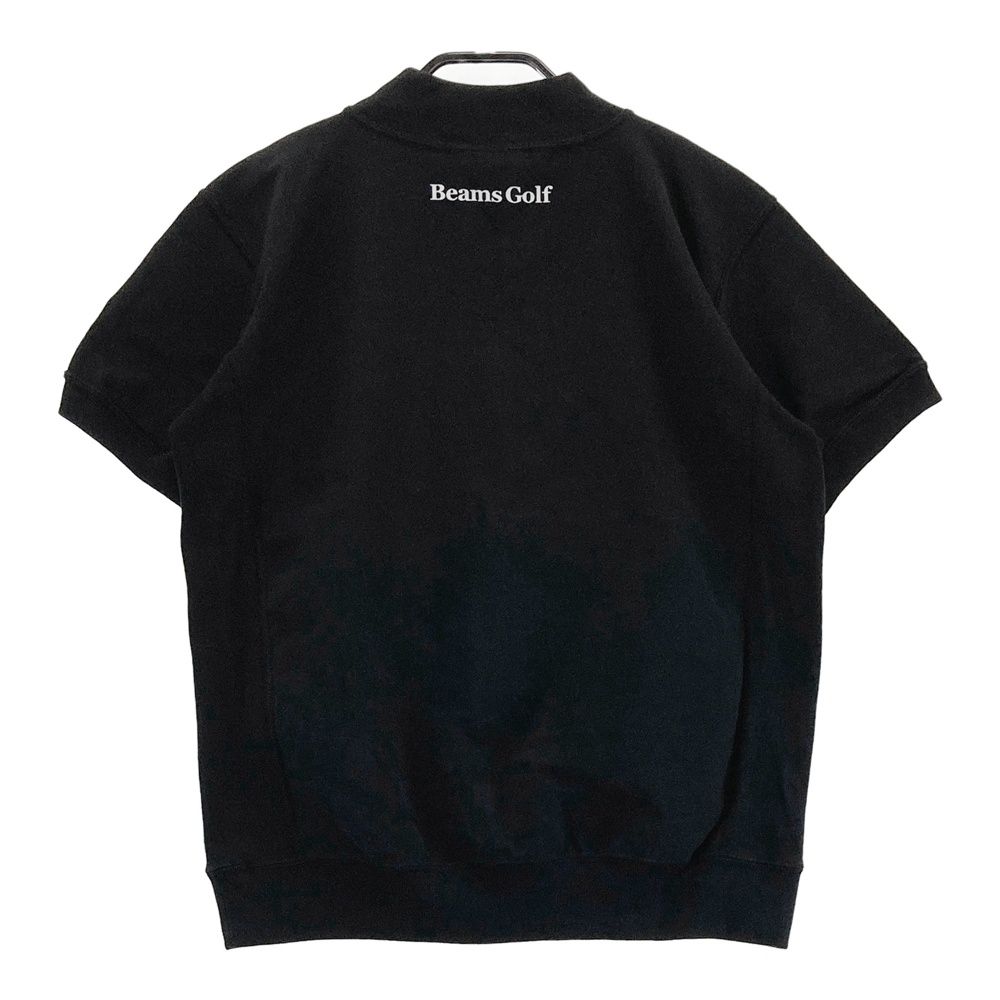 サイズ SMALL BEAMS GOLF ビームスゴルフ ×Champion モデル ハイネック 半袖 スウェットトレーナー ブラック系 ゴルフウェア レディース ストスト