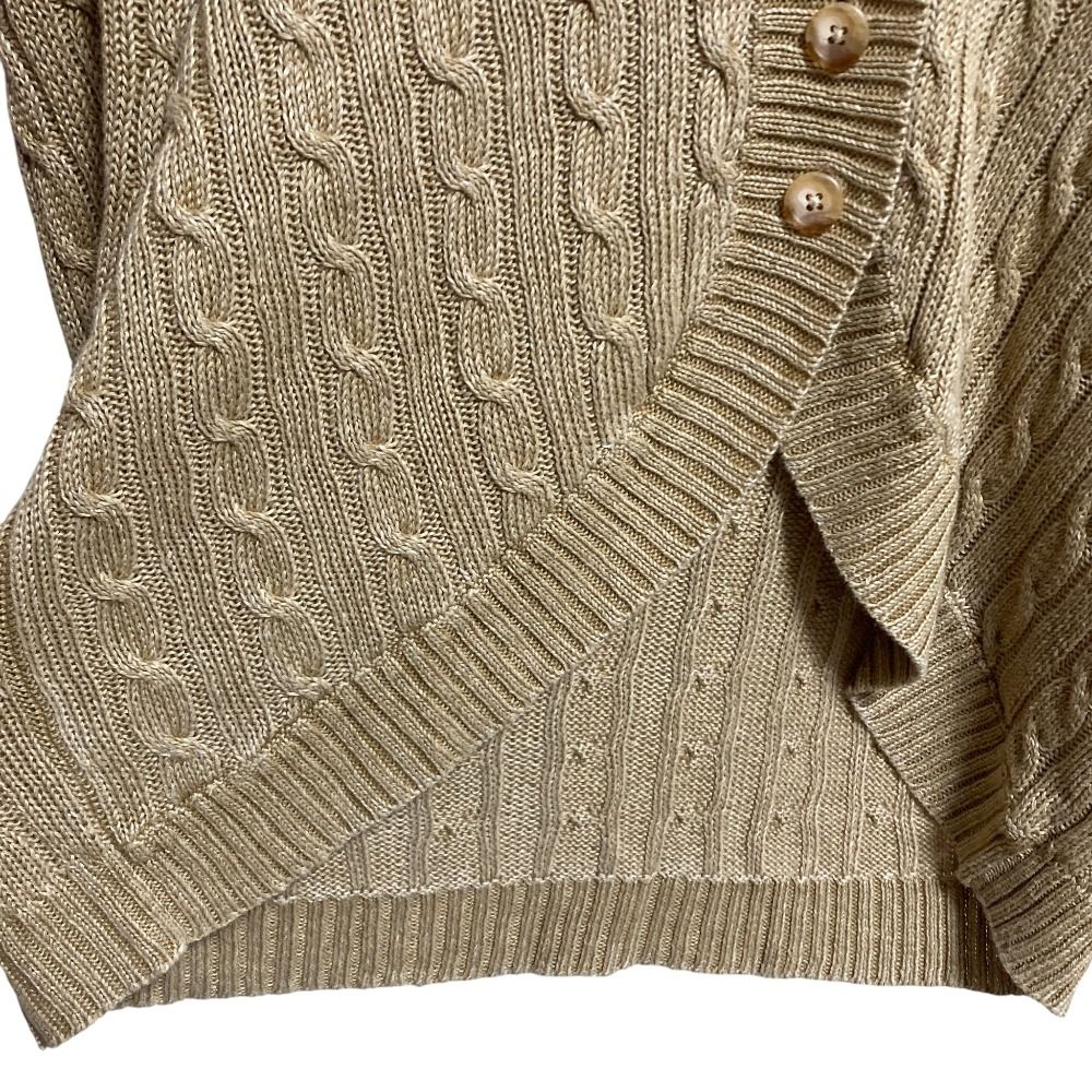 美品 Ralph Lauren ラルフローレン ショールカラー ケーブルニット