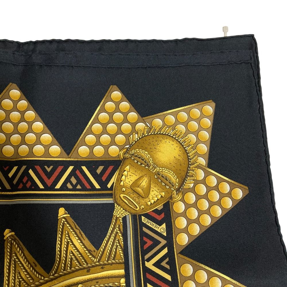 美品 HERMES エルメス カレ90 L'OR DES CHEFS 首長達の金 シルク