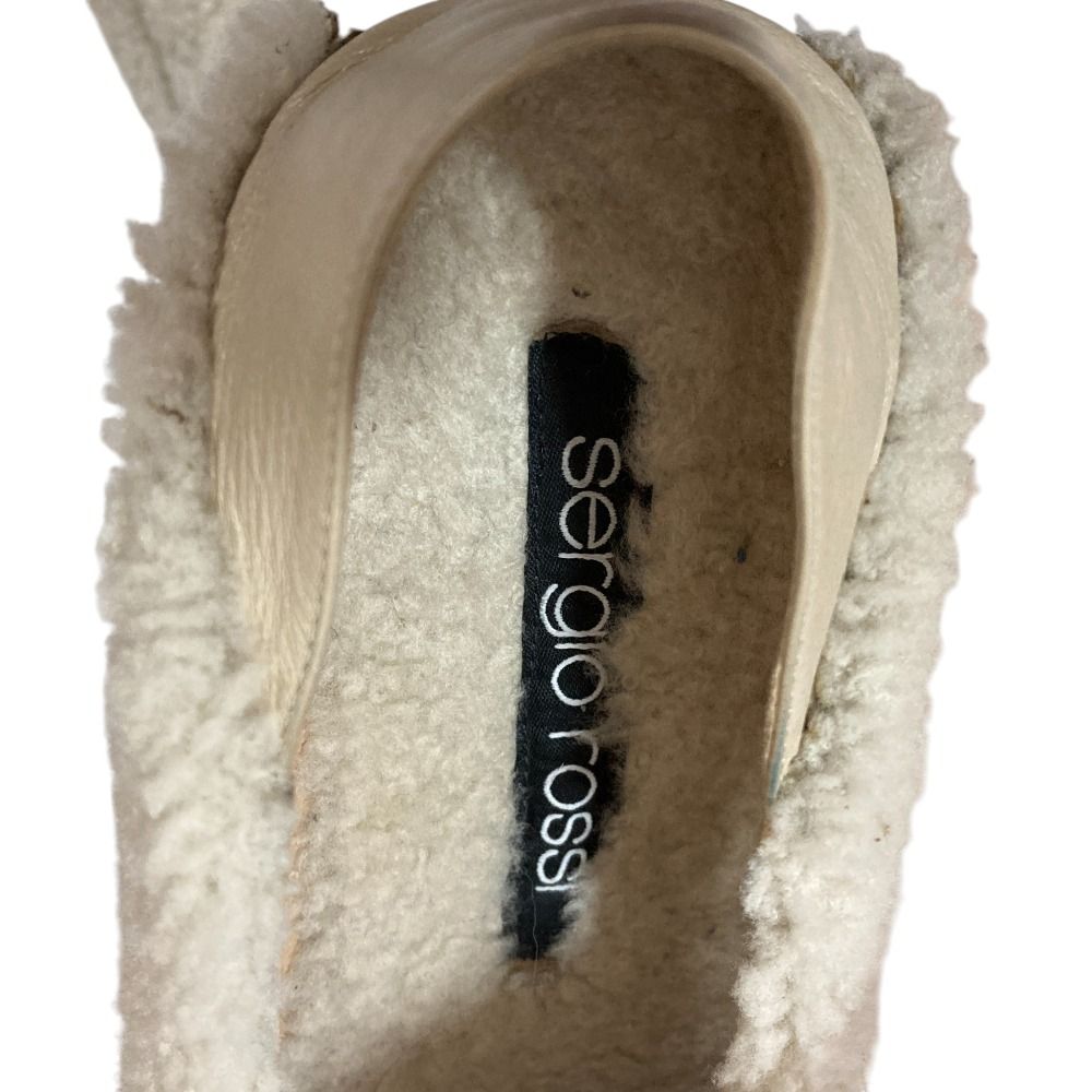 美品 sergio rossi セルジオロッシ sr1 フラット スリッパ ムートン