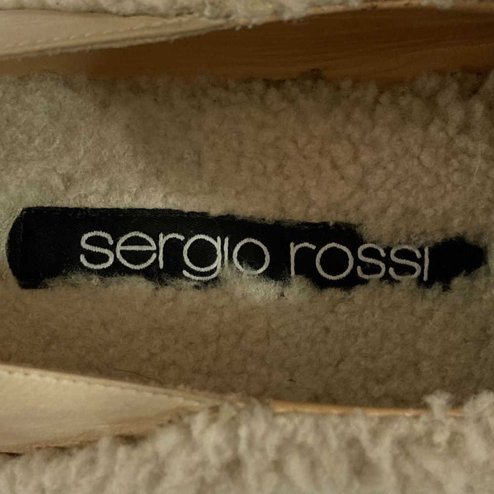 美品 sergio rossi セルジオロッシ sr1 フラット スリッパ ムートン