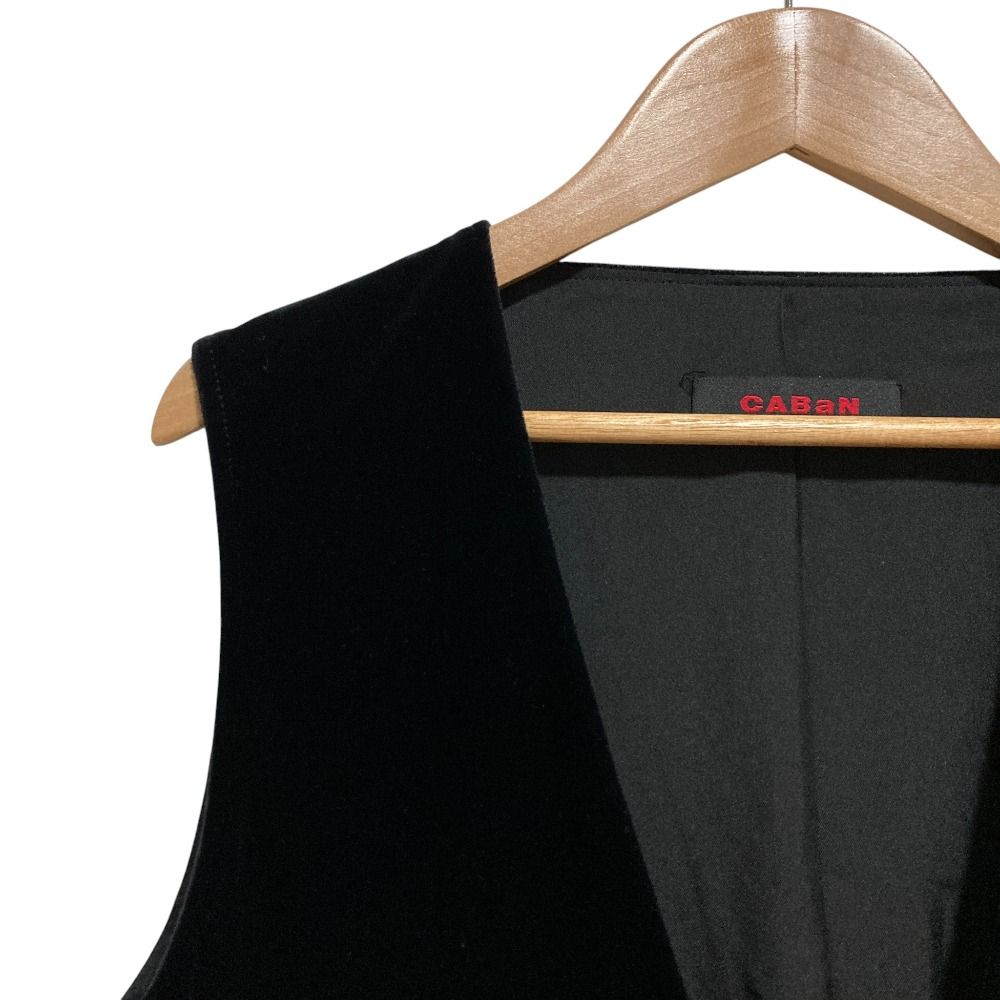 23 AW CABaN キャバン ソフトベロア Vネックロングワンピース 39-06-34-06002 Sサイズ ブラック レディース 古着