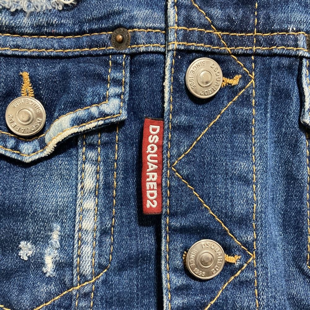 DSQUARED2 ダメージ加工 デニムジャケット 48 DSQUARED2 ディースクエアード ダメージ加工デニムジャケット 美品