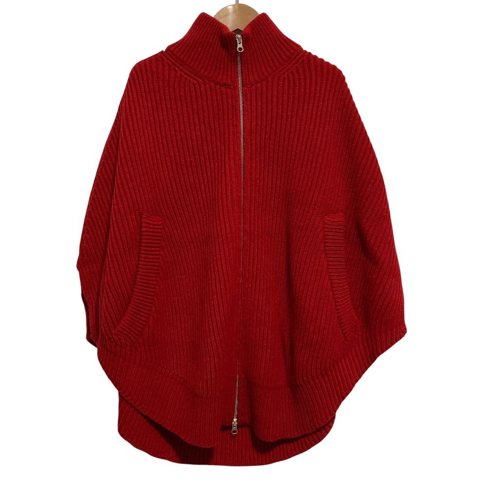 MM 6 Maison Margiela エムエムシックス メゾンマルジェラ ドライバーズ ケープニット ポンチョ Mサイズ レッド レディース 古着