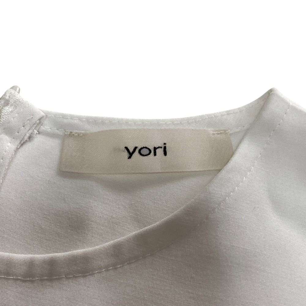 美品 24SS yori ヨリ 五分袖 高密度 ストレッチ フレアブラウス