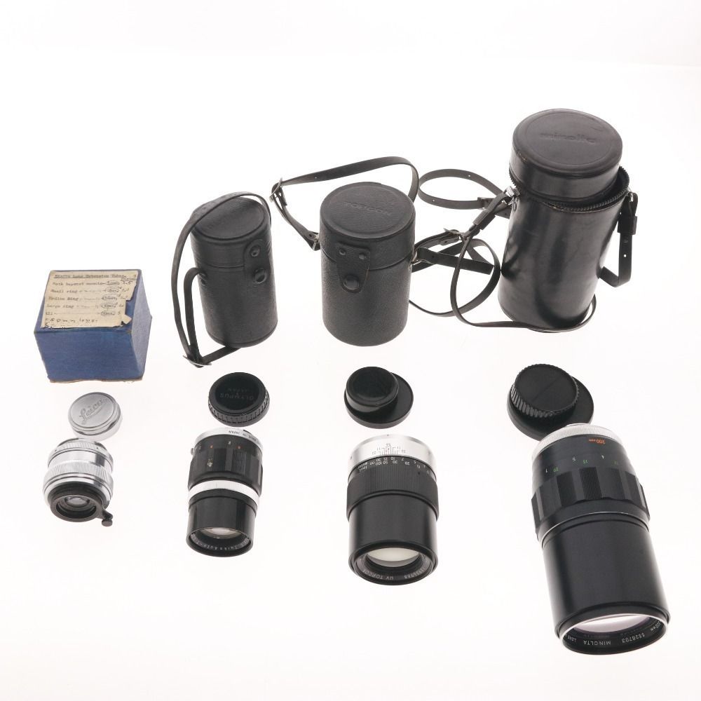 カールツァイス オリンパス ミノルタ 等 カメラレンズ 8点セット Tessar 1 4 5 f 75 mm Zuiko Auto T 3 100