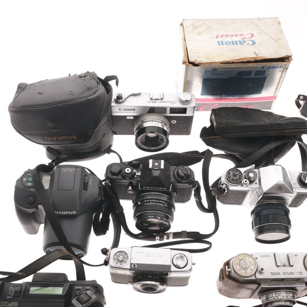 Nikon　Canon等　レンズ　カメラ　双眼鏡　カメラアクセサリー等まとめ売り □ キヤノン オリンパス ニコン アサヒ 等 カメラ 双眼鏡 20点セット