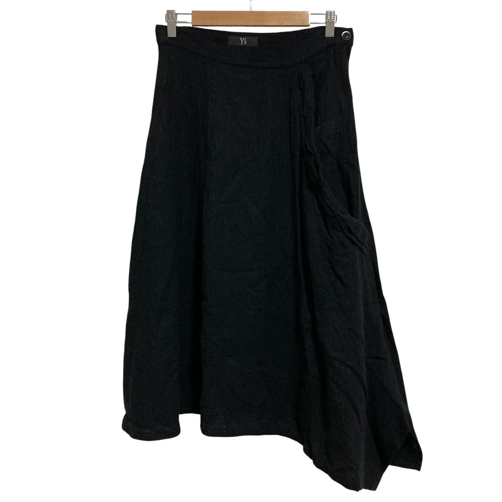 美品 Y's ワイズ ヨウジヤマモト アシメデザイン ウールロングスカート