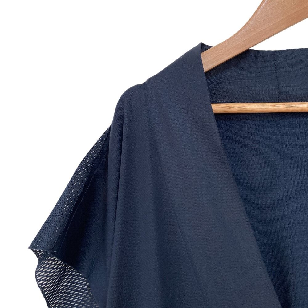 ISSEY MIYAKE イッセイミヤケ 1325 メッシュスリーブ カシュクールコート ワンピース size 3 ネイビー レディース 古着
