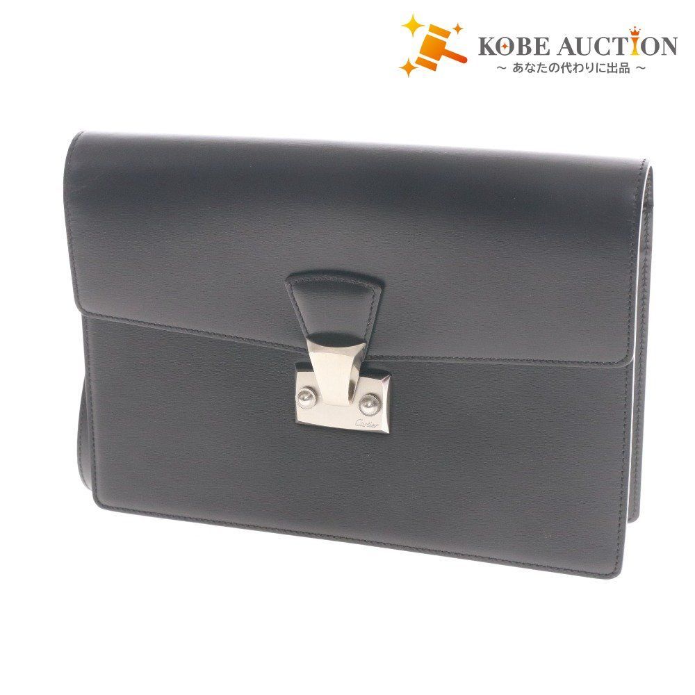 カルティエ セカンドバッグ クラッチバッグ 鞄 パシャライン レザー メンズ ブラック 付き