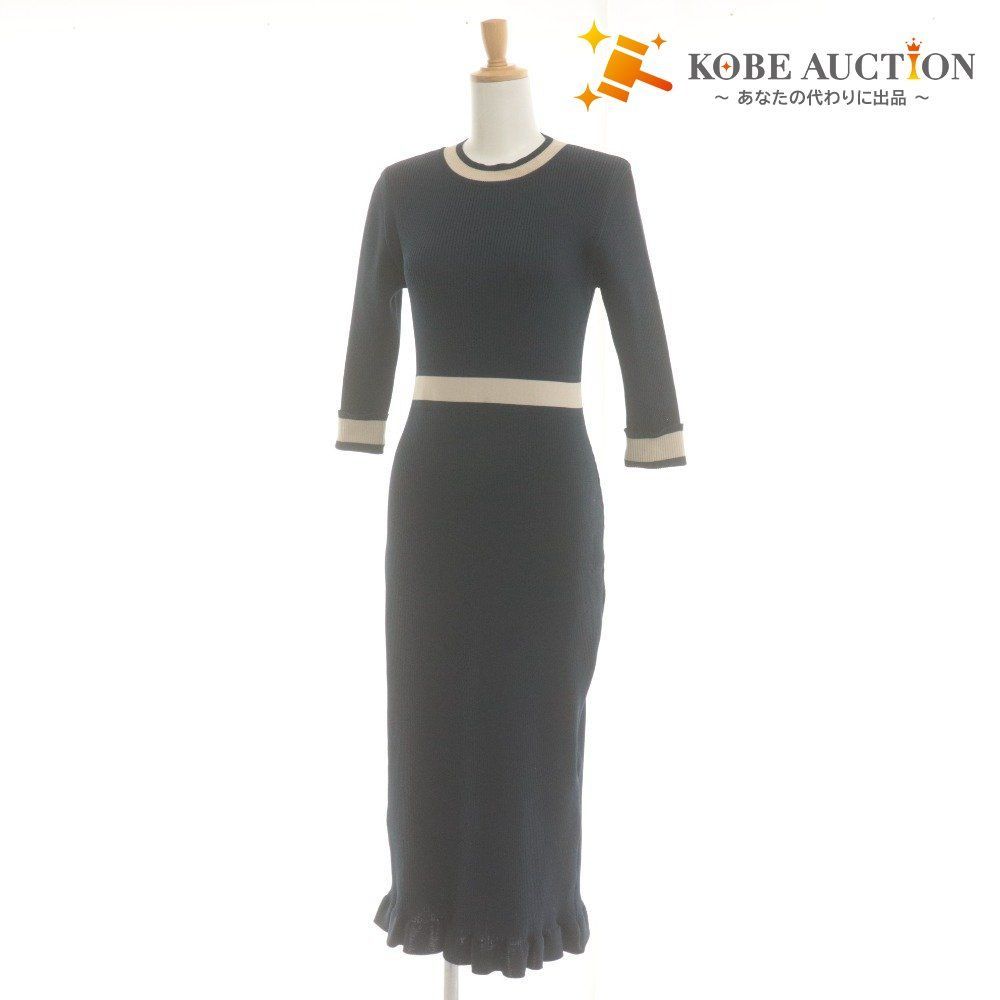 BARNEYS NEW YORK リブ編みロングワンピース □ BARNEYS NEWYORK バーニーズニューヨーク ロングワンピース ニット