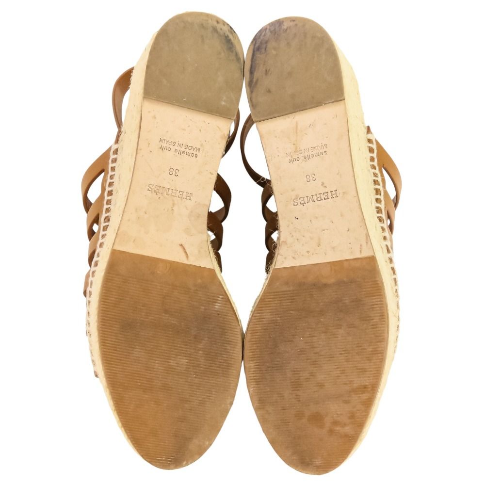 エルメス HERMES エスパドリーユ サンダル サイズ38 約24.5cm美品 美品 HERMES エルメス カタリア エスパドリーユ サンダル サイズ38